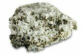 Striated Decahedral Pyrite Cluster on Quartz - Peru #291036-1